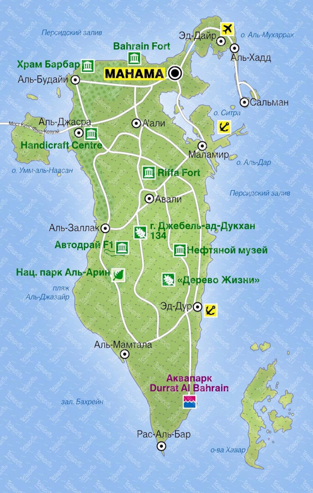 Карта Бахрейна