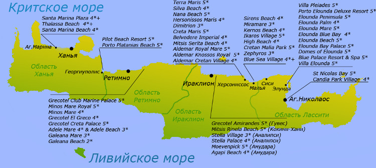 Остров Крит Карта Крита, погода на Крите 