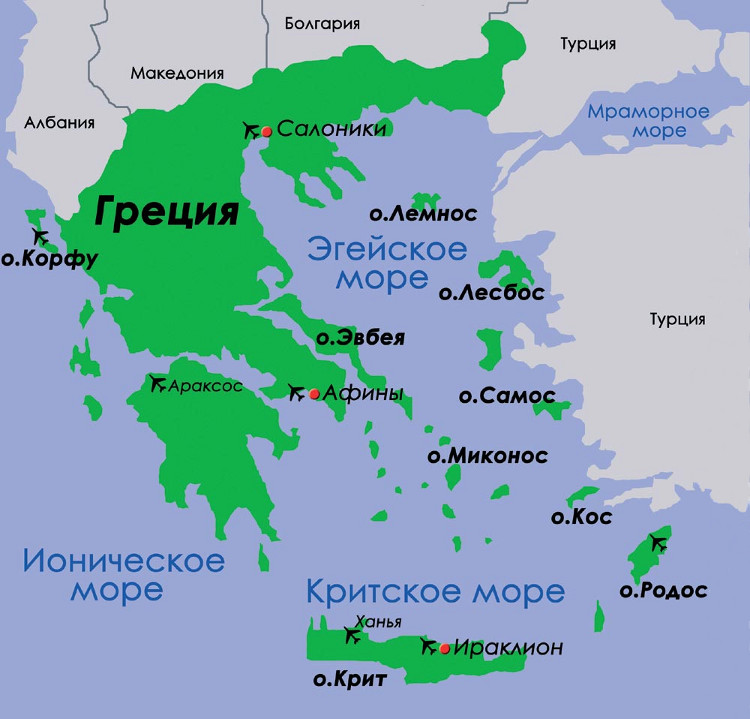 Греция, Карта  Греции, туры в Грецию погода в Греции - Греция
