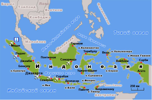 Индонезия - Карта Индонезии от Илиан тур